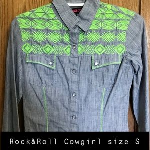 Women’s rock & roll cowgirl button down shirt